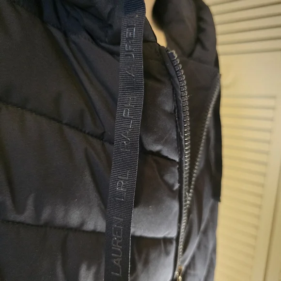 Lauren Ralph Lauren Hooded Puffer Vest Insulated Jacket Sz XL Navy Blue